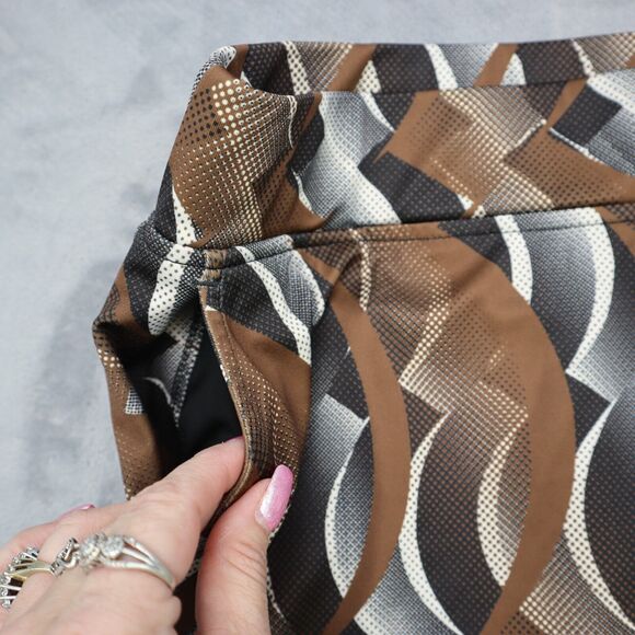 Fringe Skort Womens S Multicolor Short Elastic Waist Stretch Pocket Pull On - Picture 5 of 13